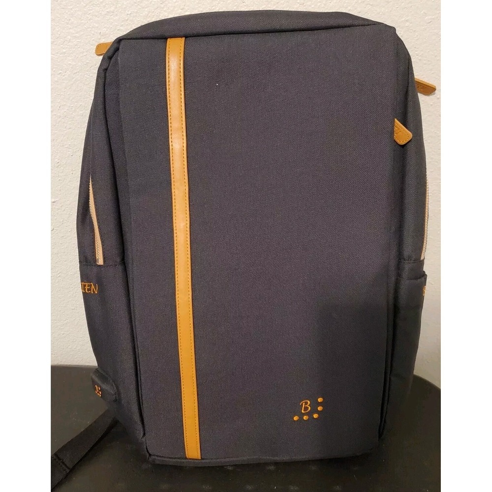 Bien Manhattan Smart Backpack 19L Black Tan USB Port Luggage Strap Security New